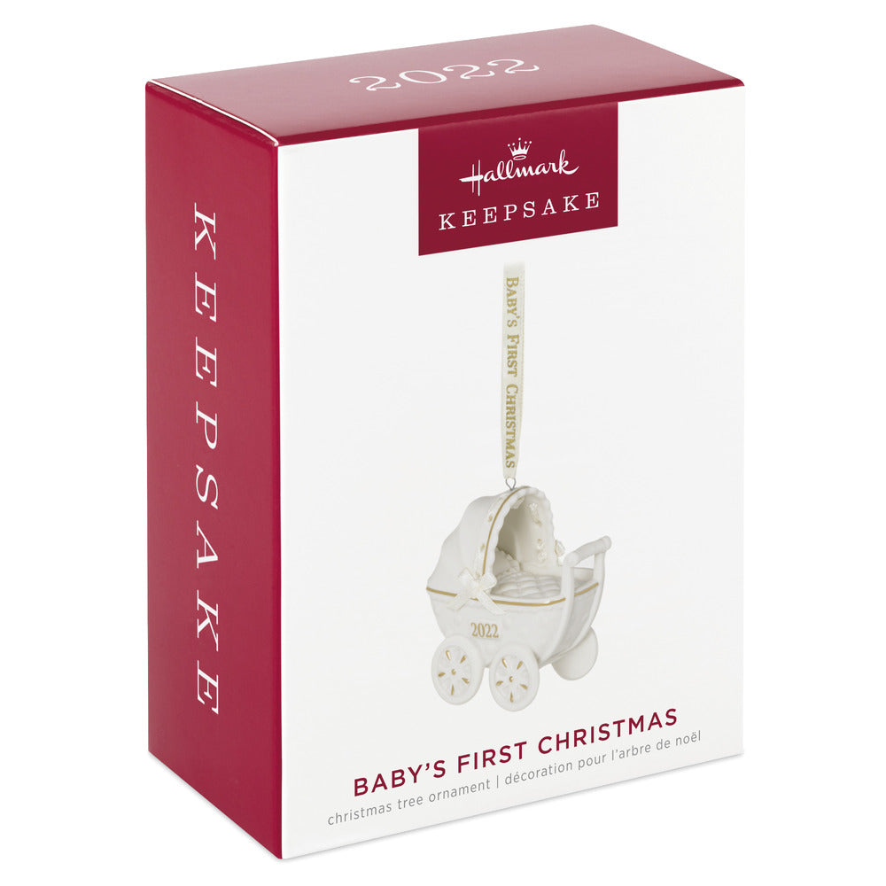 2022 Hallmark Keepsake Ornament - Baby's First Christmas Pram Porcelain