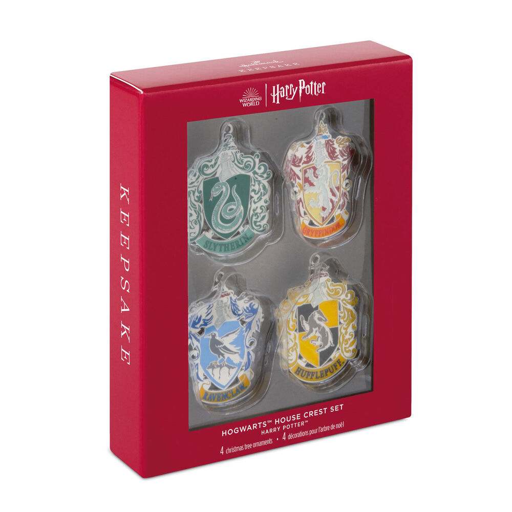 2024 Hallmark Keepsake Ornament - Harry Potter Hogwarts House Crest Metal (Set of 4)