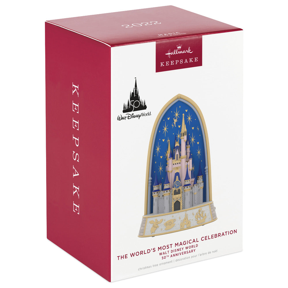 2022 Hallmark Keepsake Ornament - Disney Walt Disney World The World's Most Magical Celebration 50th Anniversary Musical with Light