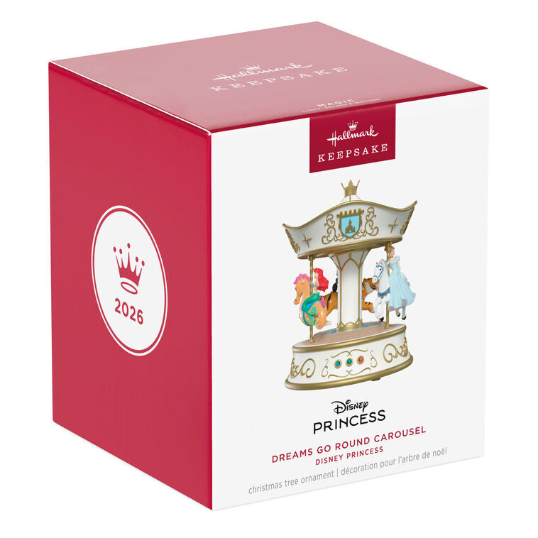 2026 Hallmark Keepsake Ornament - Disney Princess Dreams Go Round Musical with Light and Motion