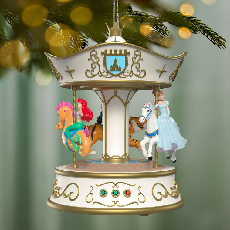 2026 Hallmark Keepsake Ornament - Disney Princess Dreams Go Round Musical with Light and Motion