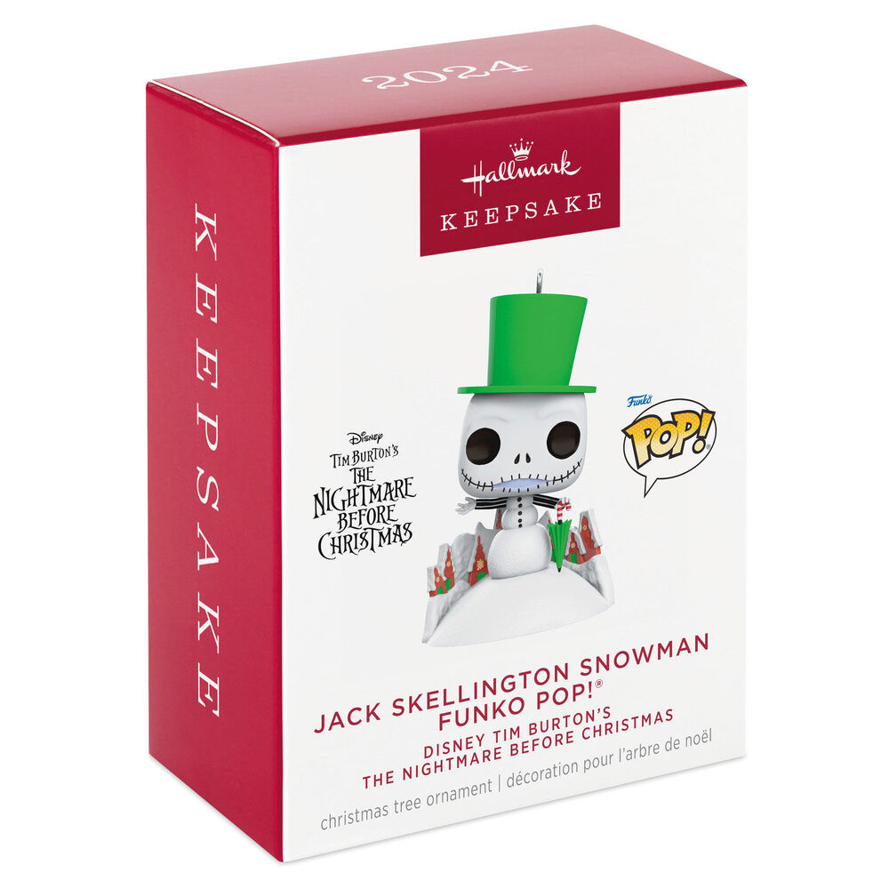 2024 Hallmark Keepsake Ornament - Disney Nightmare Before Christmas Jack Skellington Snowman Funko Pop!