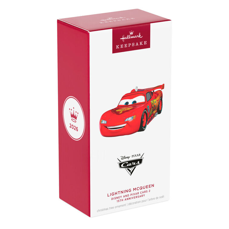 2026 Hallmark Keepsake Ornament - Disney Pixar Cars 2 15th Anniversary Lightning McQueen Metal