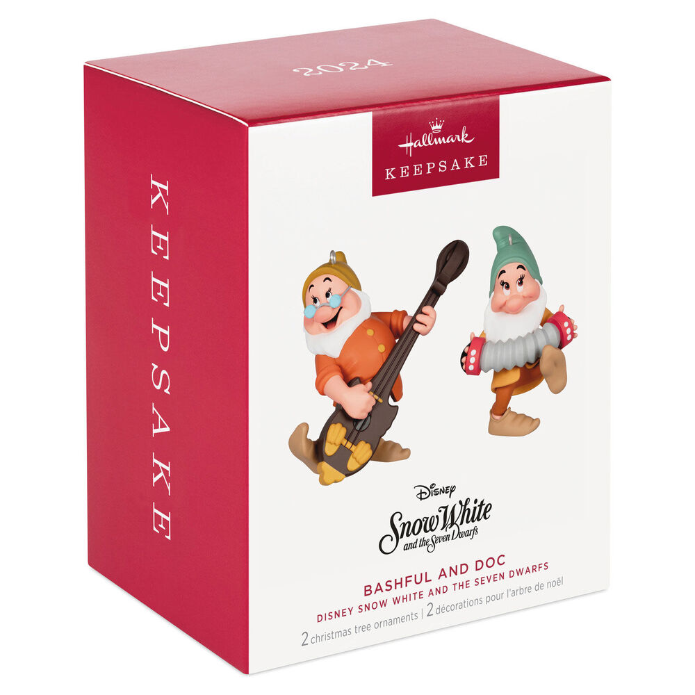 2024 Hallmark Keepsake Ornament - Disney Snow White and the Seven Dwarfs Bashful and Doc Porcelain (Set of 2)