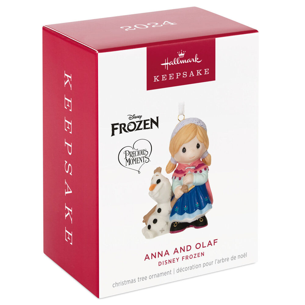 2024 Hallmark Keepsake Ornament - Disney Precious Moments Frozen Anna and Olaf Porcelain