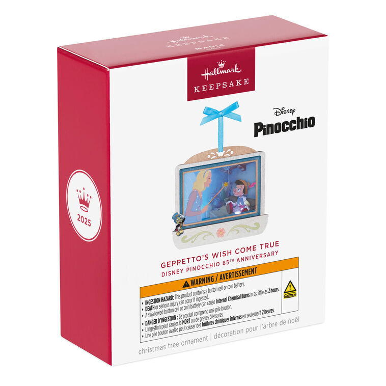 2025 Hallmark Keepsake Ornament - Disney Pinocchio 85th Anniversary Geppetto's Wish Come True Papercraft with Light