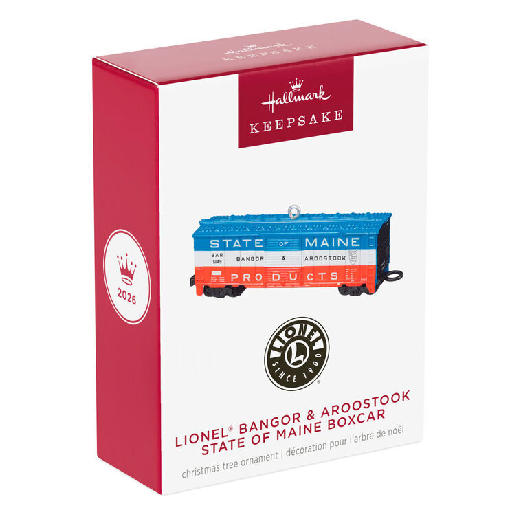 2026 Hallmark Keepsake Ornament - Lionel Bangor & Aroostook State of Maine Boxcar Metal