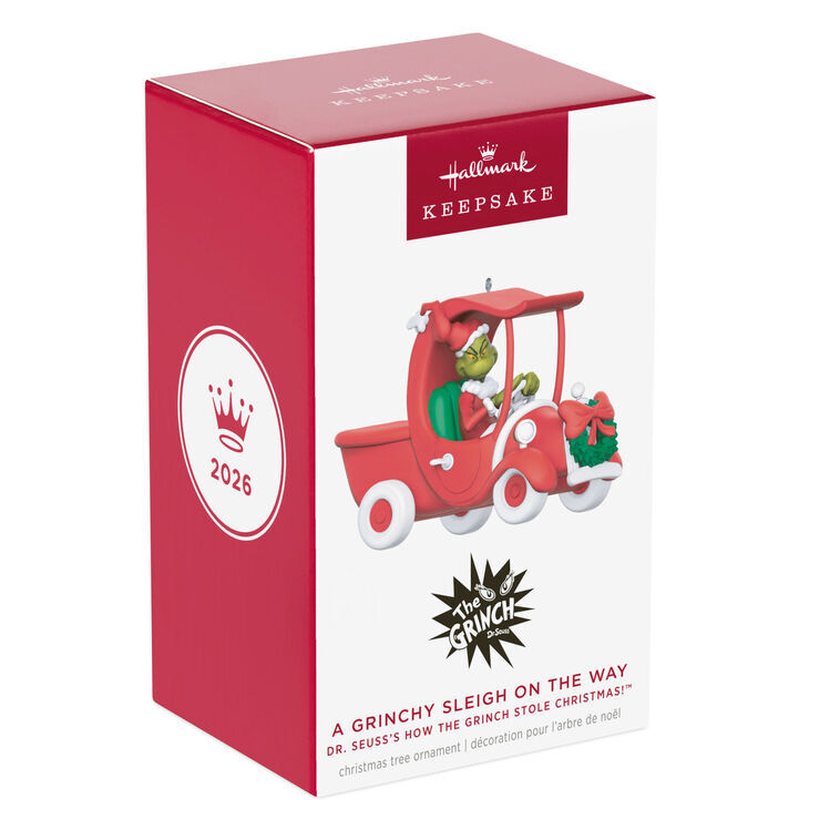 2026 Hallmark Keepsake Ornament - Dr. Seuss's How the Grinch Stole Christmas A Grinchy Sleigh On The Way