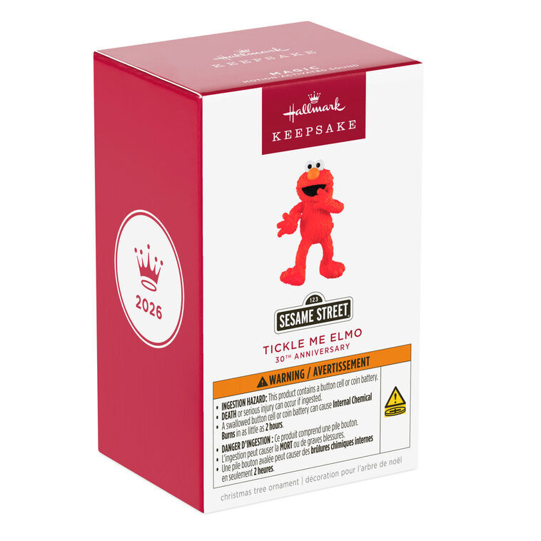 2026 Hallmark Keepsake Ornament - Sesame Street 30th Anniversary Tickle Me Elmo with Motion-Activated Sound