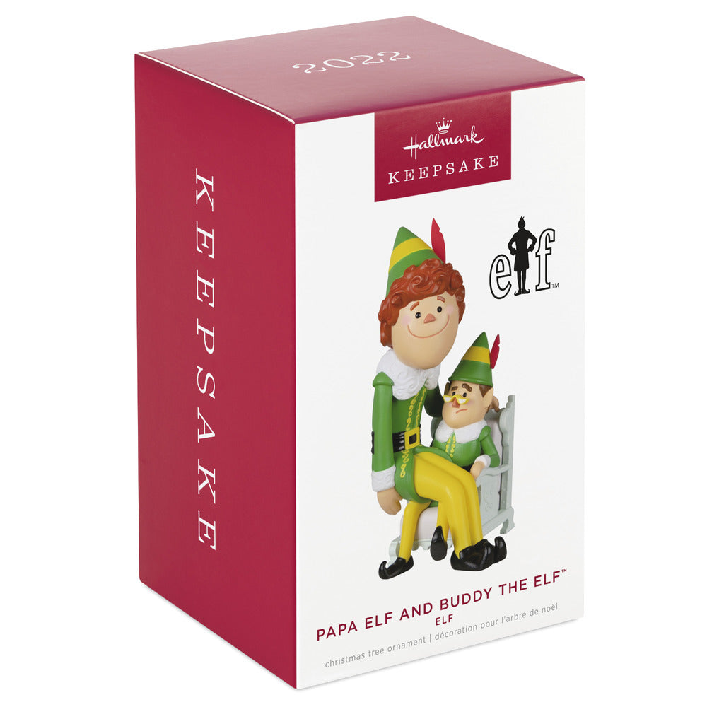2022 Hallmark Keepsake Ornament - Elf Papa Elf and Buddy the Elf