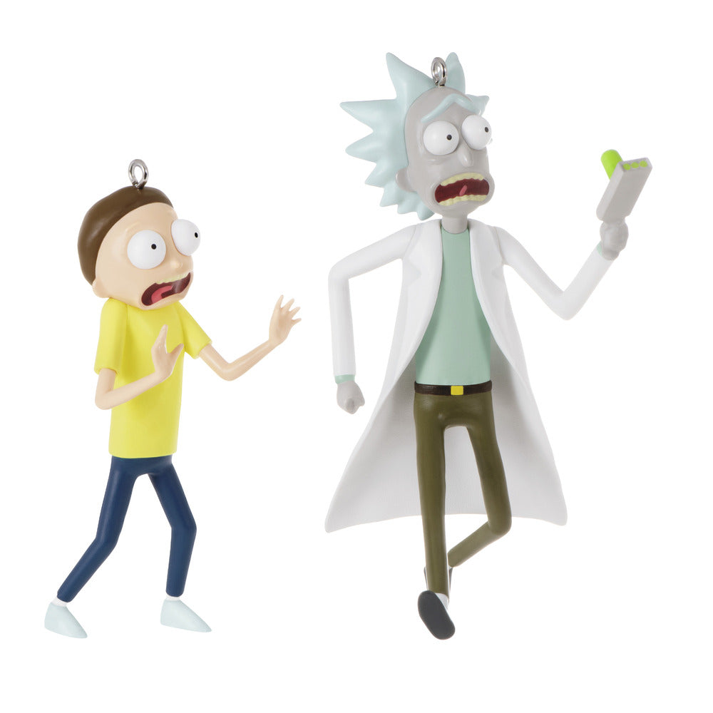 2022 Hallmark Keepsake Ornament - Rick and Morty Just Don't Think About It Morty! Set of 2