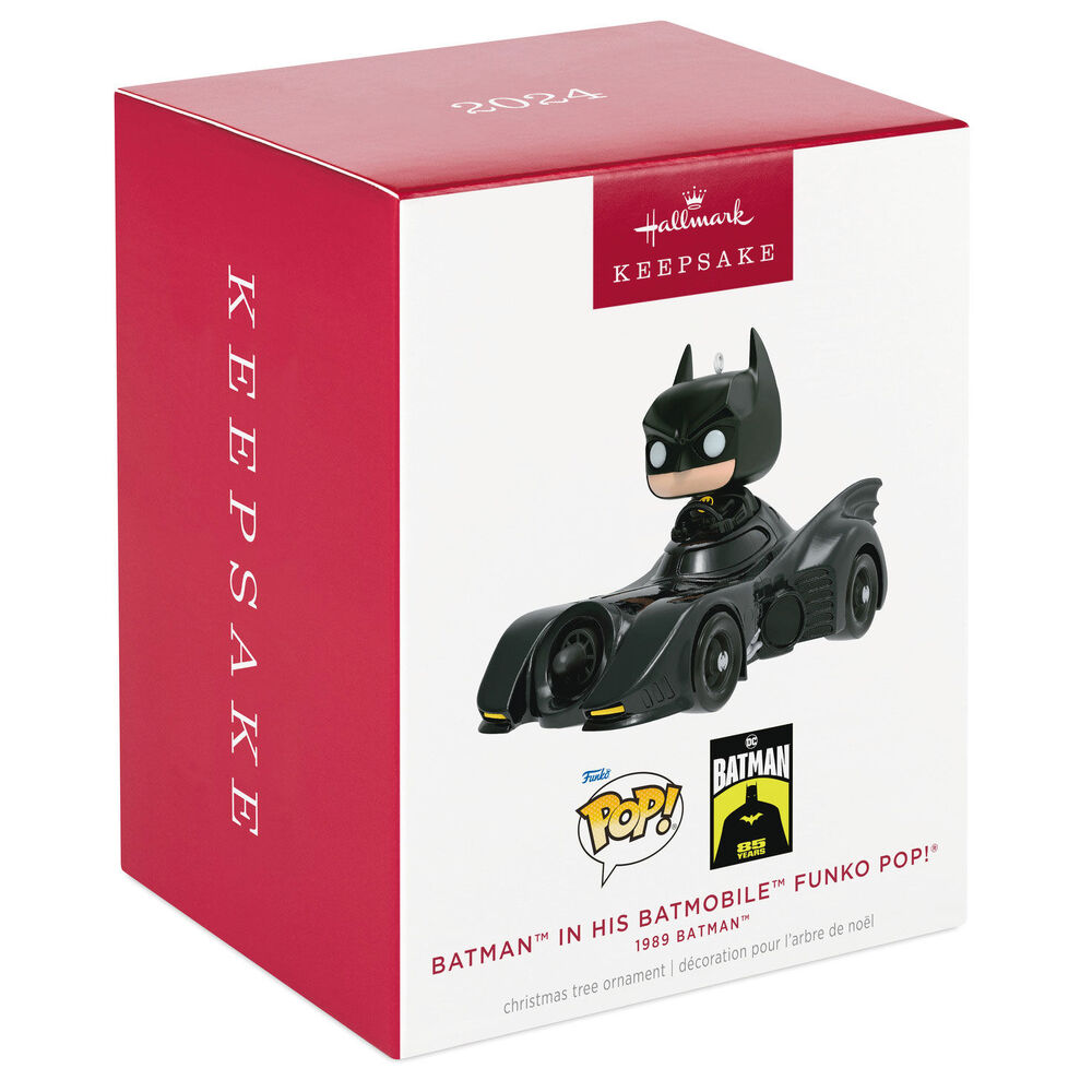 2024 Hallmark Keepsake Ornament - DC Comics 1989 Batman in his Batmobile Funko POP!