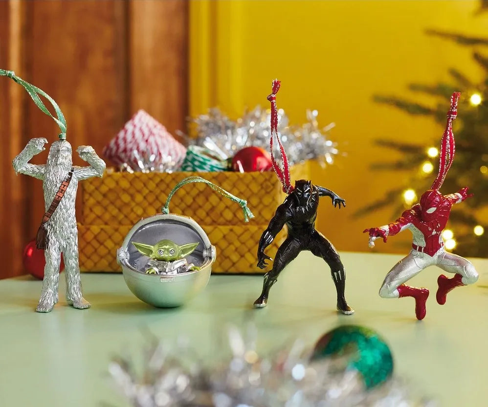 2023 Hallmark Keepsake Ornament - Disney D100 Star Wars and Marvel Heroes Set of 4