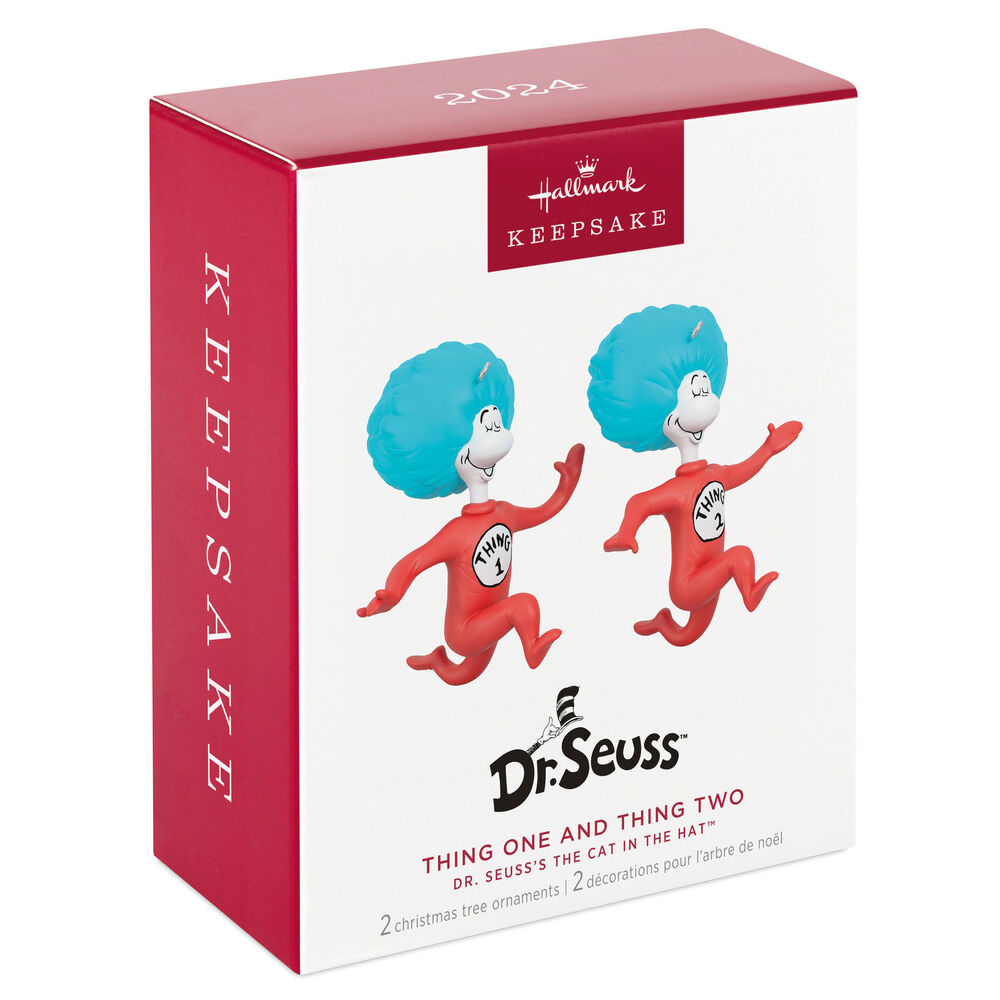 2024 Hallmark Keepsake Ornament - Dr. Seuss's The Cat in the Hat Thing One and Two (Set of 2)