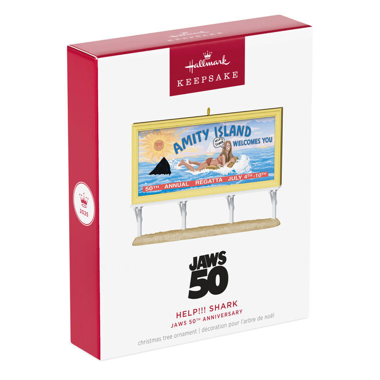 2025 Hallmark Keepsake Ornament - Jaws 50th Anniversary "Help!!! Shark"