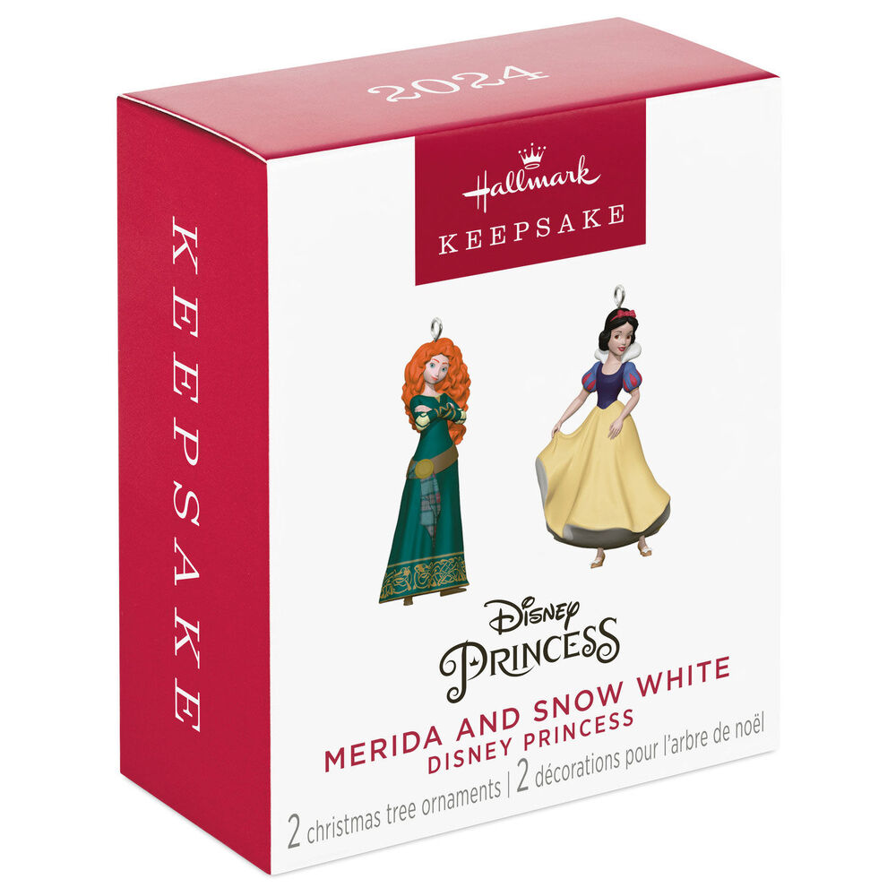 2024 Hallmark Keepsake Ornament - Disney Princesses Merida and Snow White (Mini Set of 2)