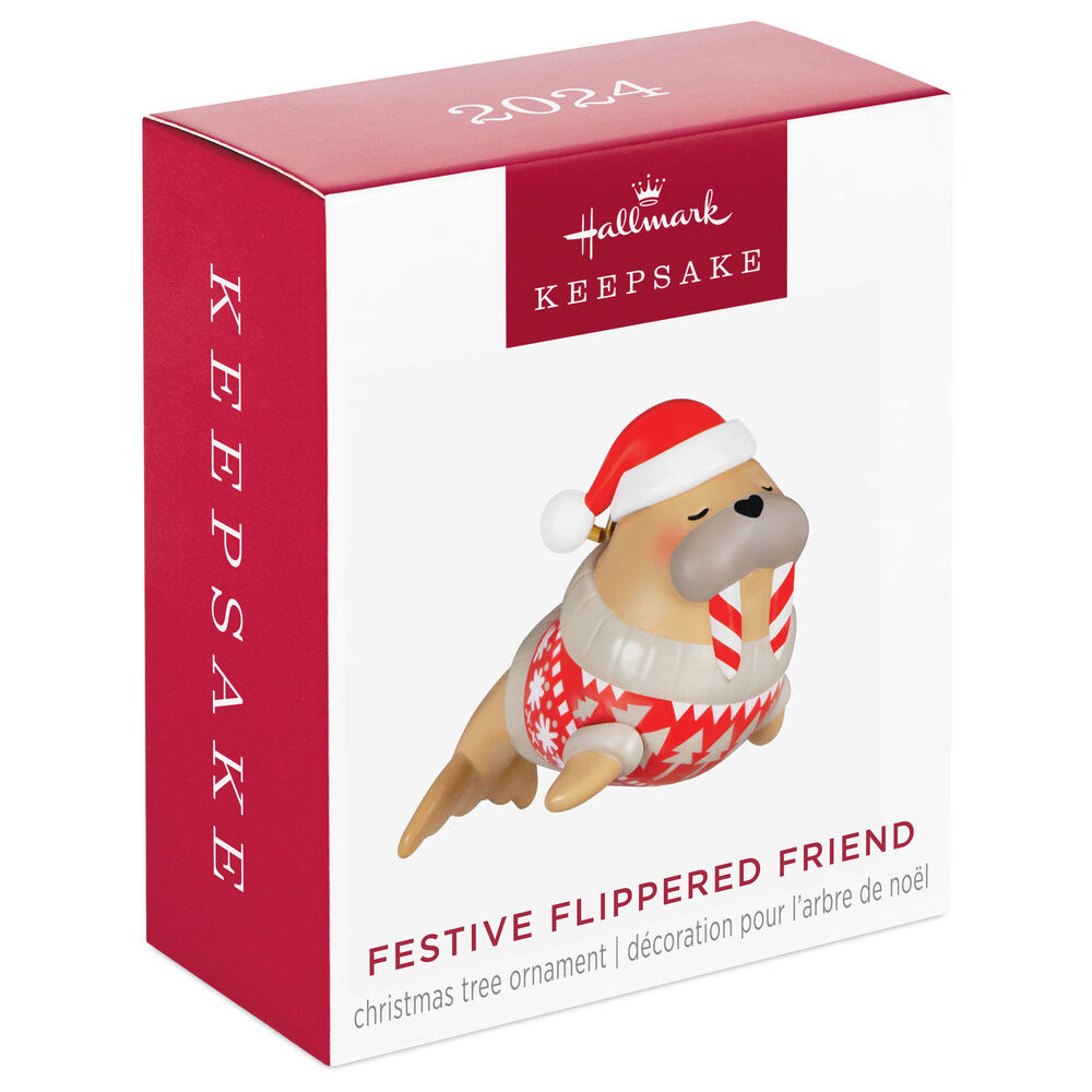 2024 Hallmark Keepsake Ornament - Festive Flippered Friend (Mini)