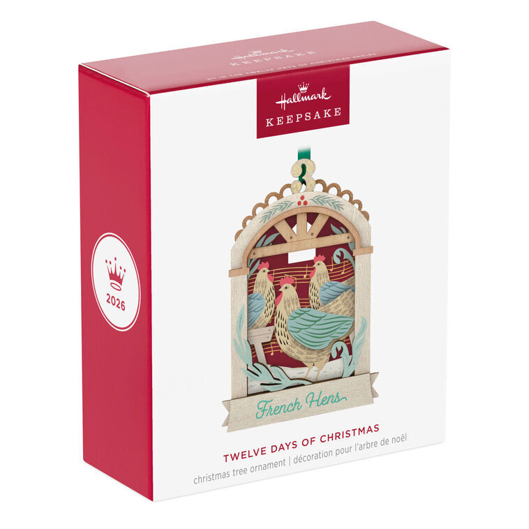 2026 Hallmark Keepsake Ornament - Twelve Days of Christmas French Hens Papercraft