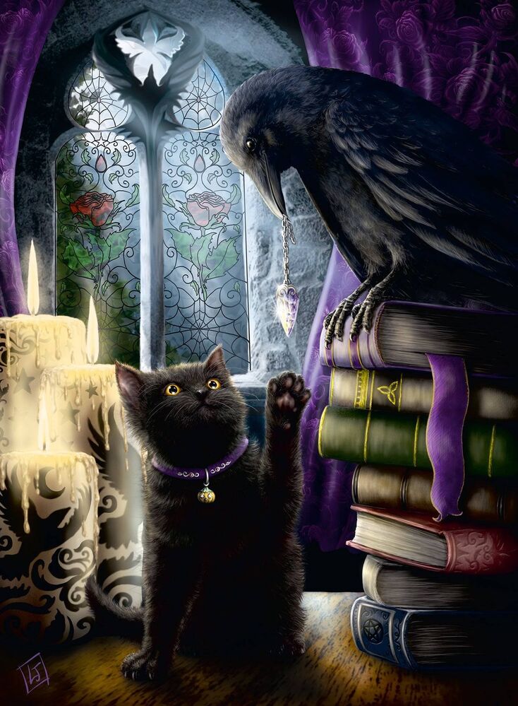 Ravensburger Puzzle 500pc - Black Cat and Raven