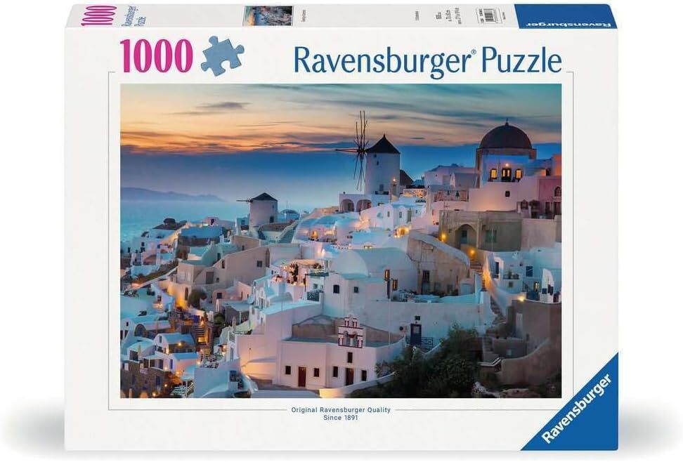 Ravensburger Puzzle 1000pc - Evening in Santorini Cinque Terre