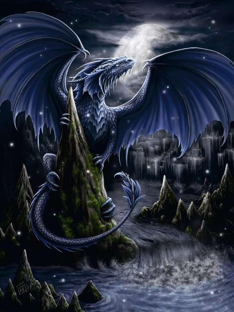 Ravensburger Puzzle 1500pc - The Black and Blue Dragon