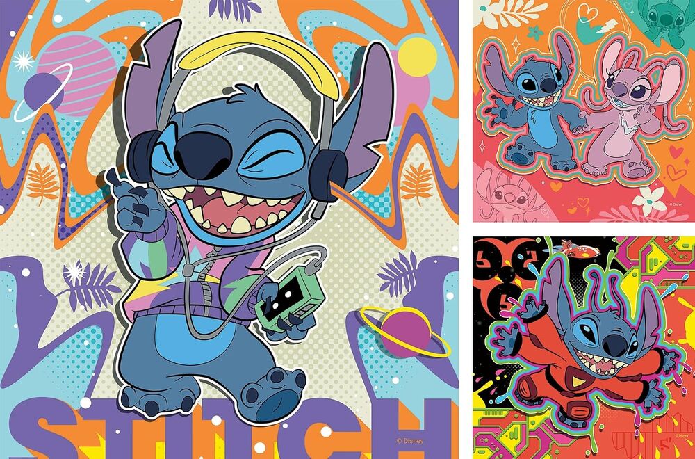 Ravensburger Puzzle 3x49pc - Disney Stitch Play the Day Away