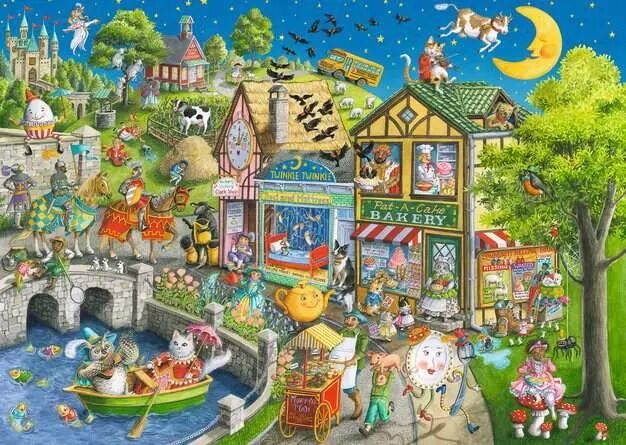 Ravensburger Puzzle 1000pc - Mother Gooseville