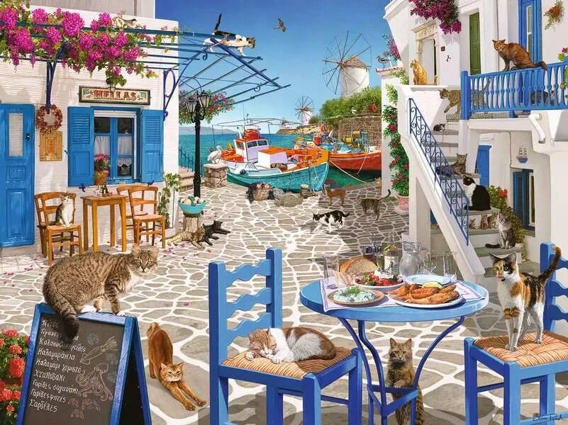 Ravensburger Puzzle 1500pc - Cats of Mykonos