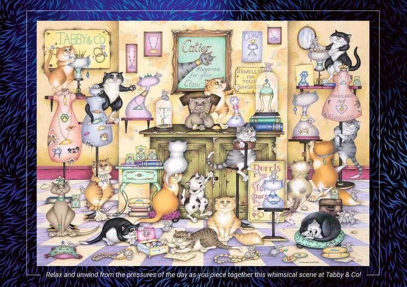 Ravensburger Puzzle 500pc - Crazy Cats Tabby & Co.