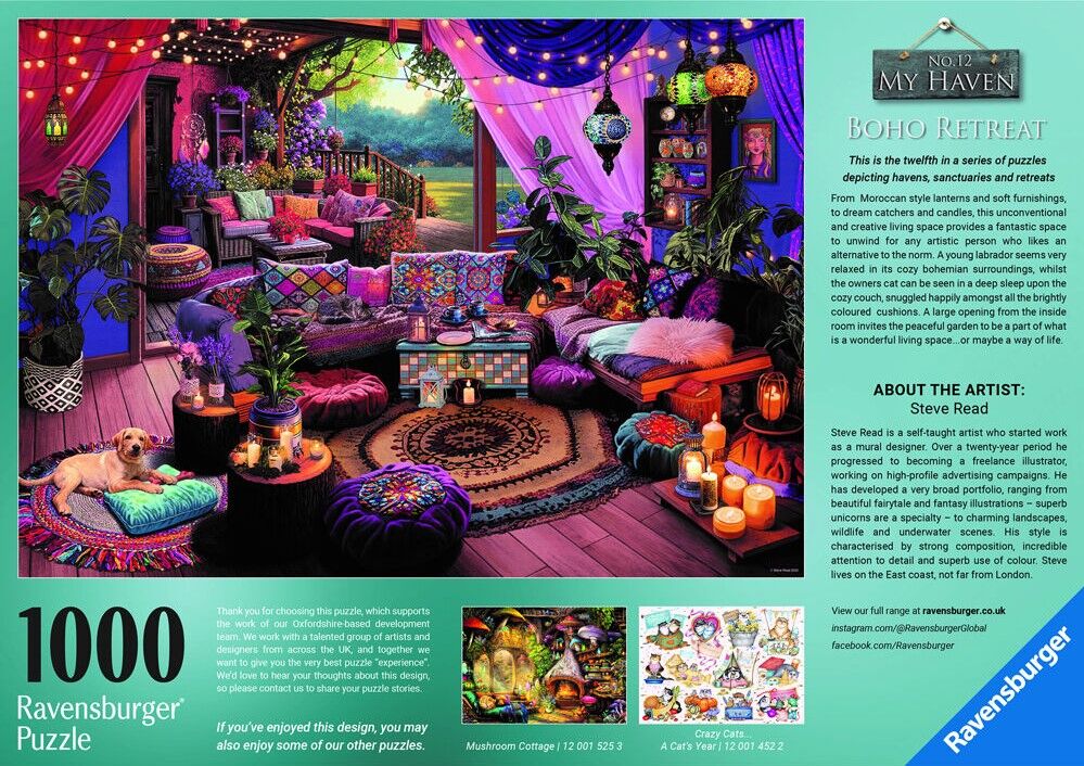 Ravensburger Puzzle 1000pc - My Haven Boho Retreat