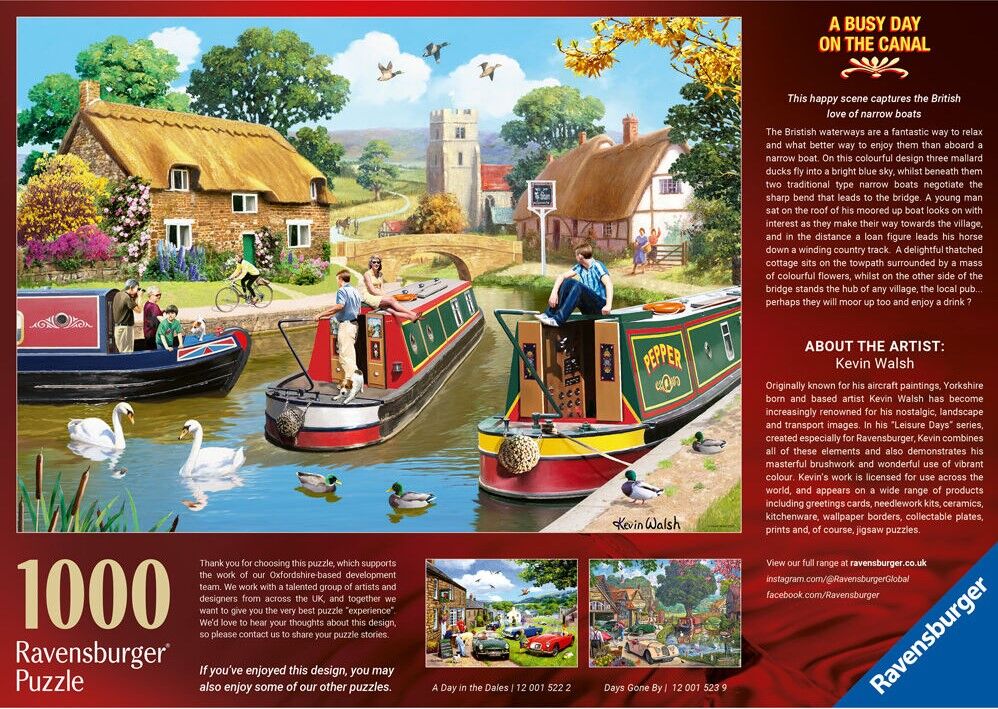 Ravensburger Puzzle 1000pc - A Busy Day on the Canal