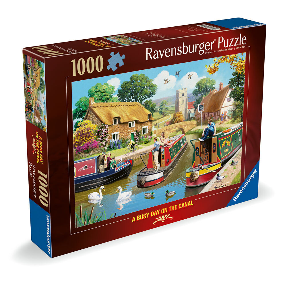 Ravensburger Puzzle 1000pc - A Busy Day on the Canal