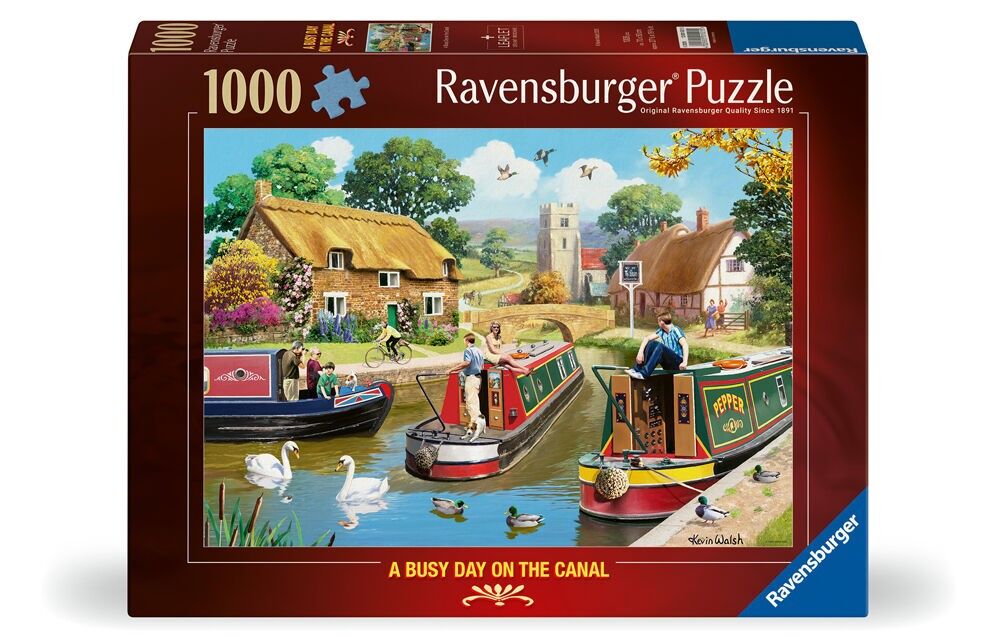 Ravensburger Puzzle 1000pc - A Busy Day on the Canal
