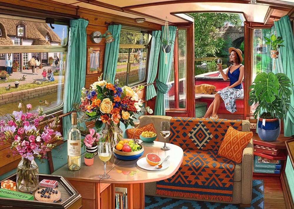Ravensburger Puzzle 1000pc - View From My Window No. 1: Canal Boat