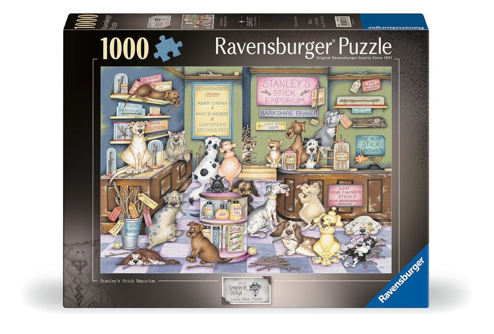 Ravensburger Puzzle 1000pc - Dapper Dogs No. 2: Stanley Stick 'Em