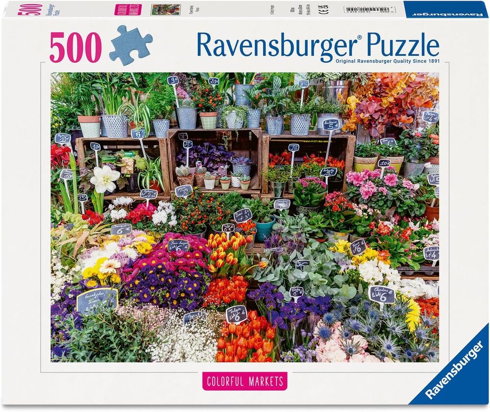 Ravensburger Puzzle 500pc - Flower Market, France