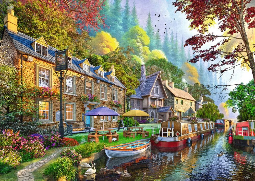 Ravensburger Puzzle 1000pc - Down Lane No. 6: Canal Side Lane