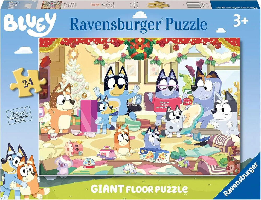 Ravensburger Puzzle 24pc - Bluey Christmas Giant Floor Puzzle