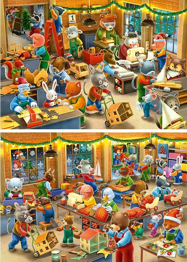 Ravensburger Puzzle 2x12pc - Christmas Toy Factory