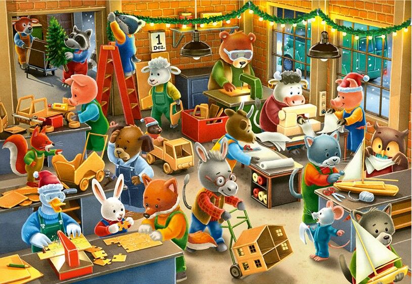 Ravensburger Puzzle 2x12pc - Christmas Toy Factory