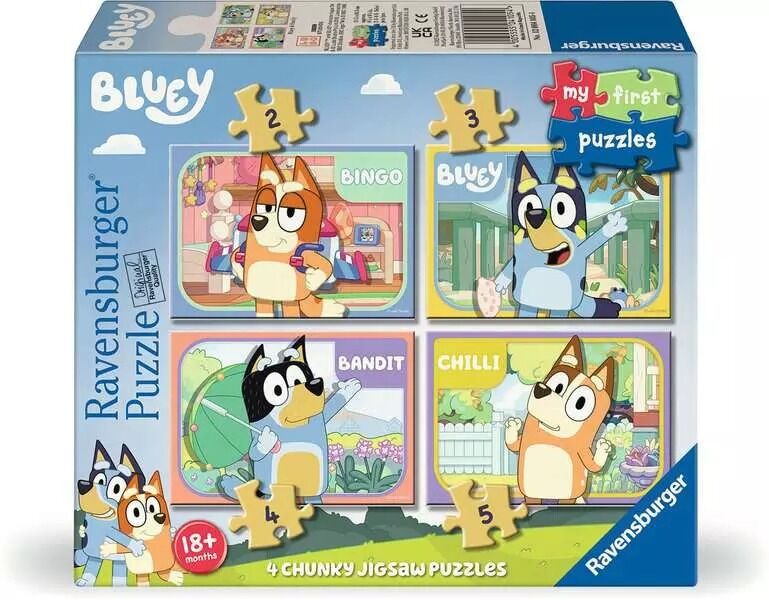 Ravensburger Puzzle 2, 3, 4, 5pc - Bluey My First Puzzles