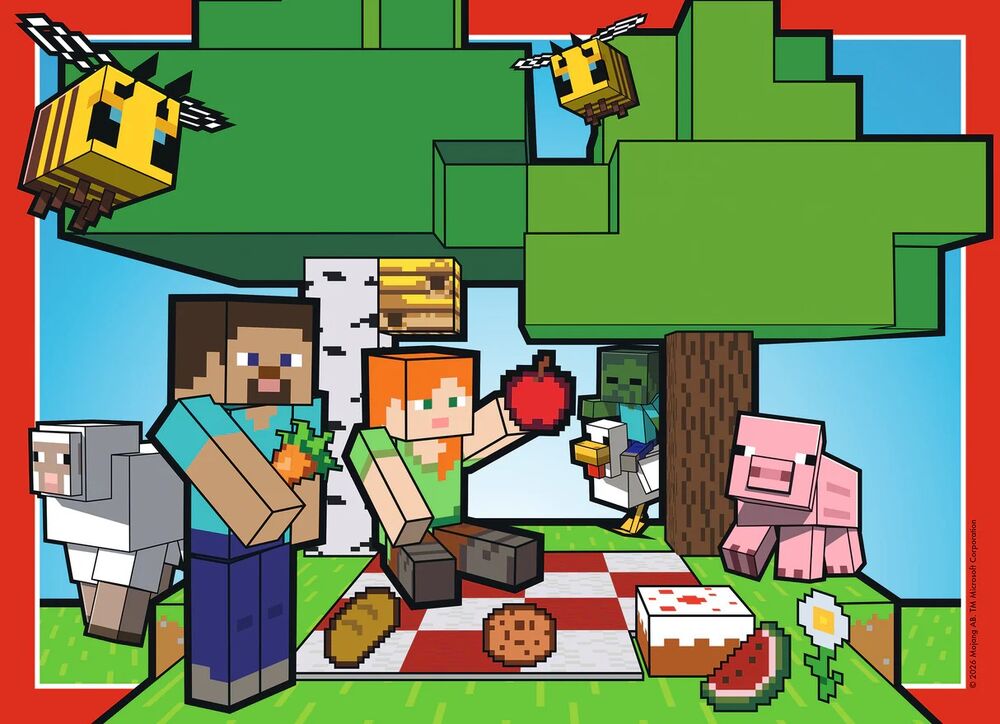 Ravensburger Puzzle 4x100pc - Minecraft Realms & Adventures Bumper Pack