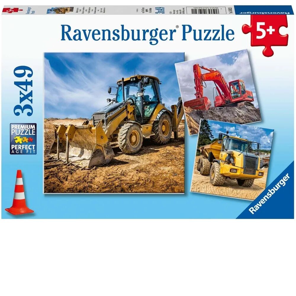 Ravensburger Puzzle 3 x 49pc - Digger at Work