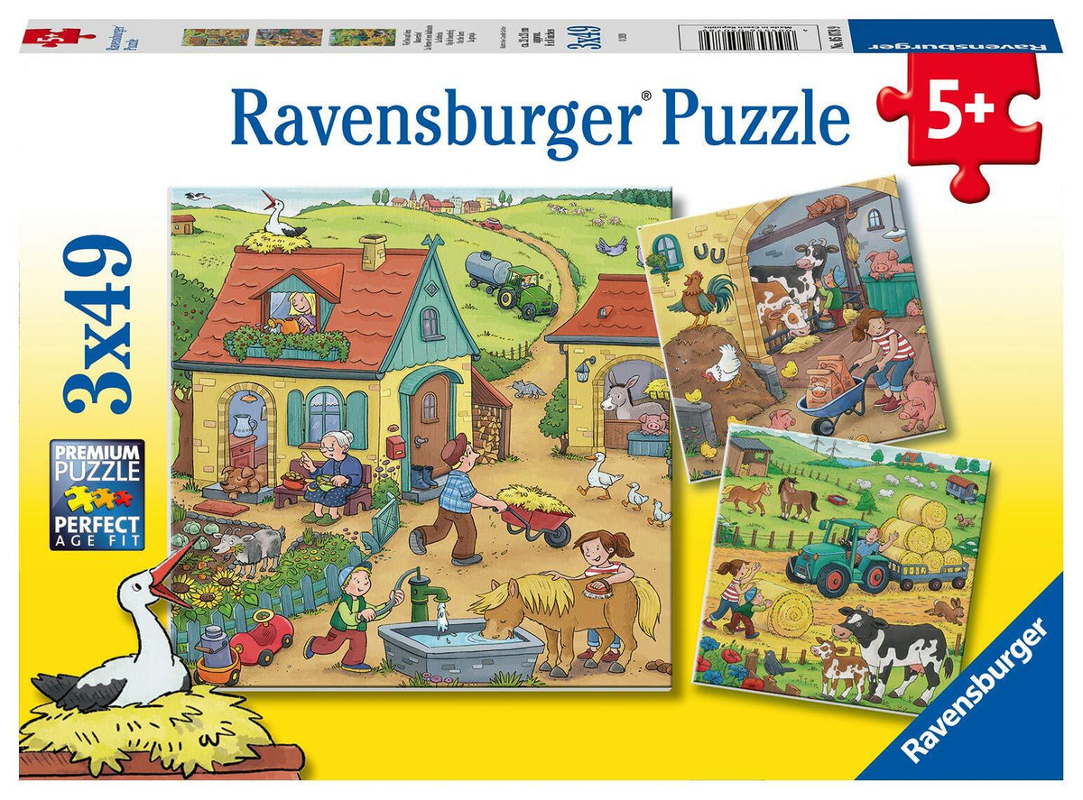 Ravensburger Puzzle 3 x 49pc - On the Farm