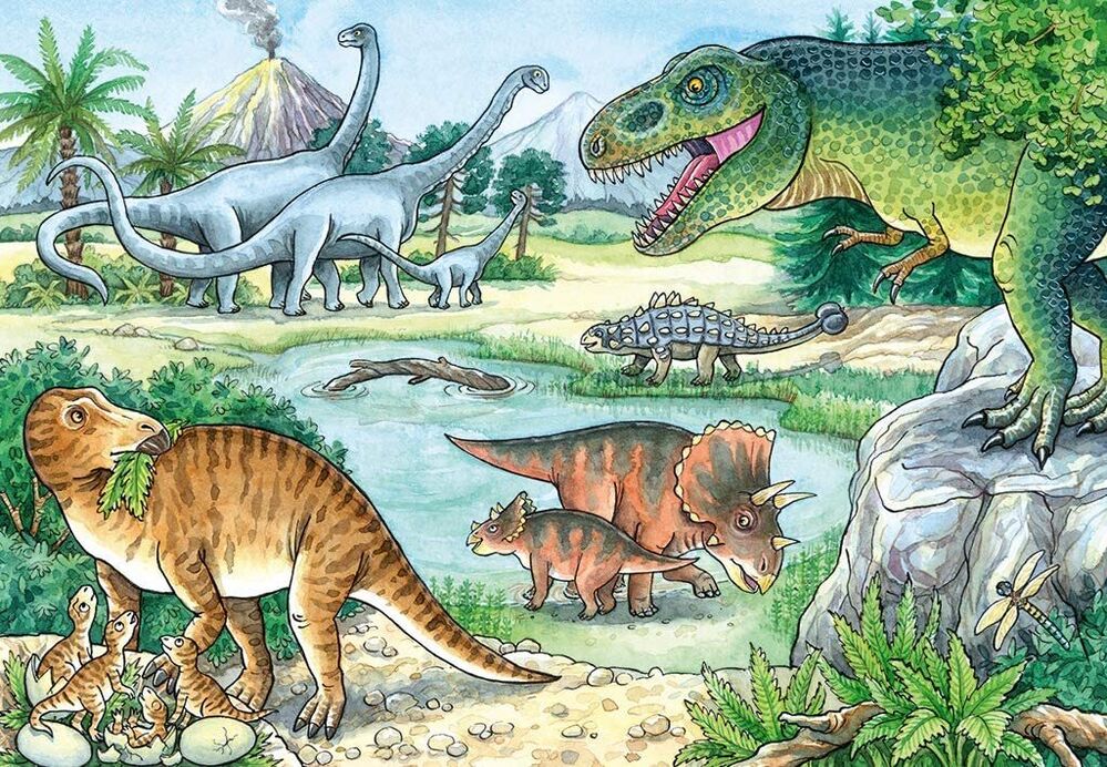 Ravensburger Puzzle 2 x 24pc - Dinosaurs of Land and Sea