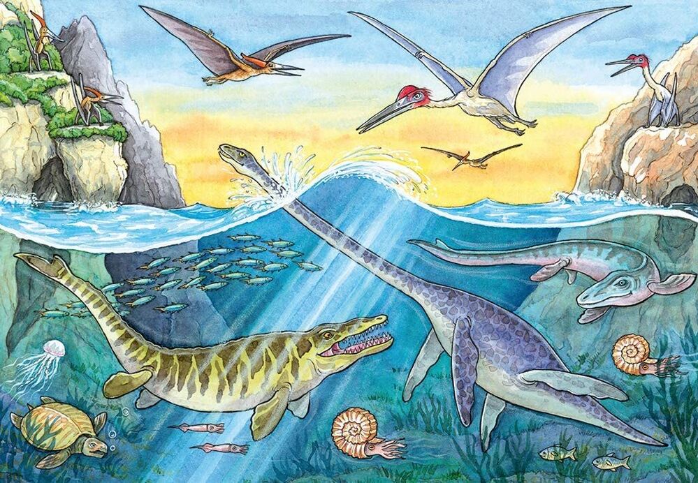 Ravensburger Puzzle 2 x 24pc - Dinosaurs of Land and Sea
