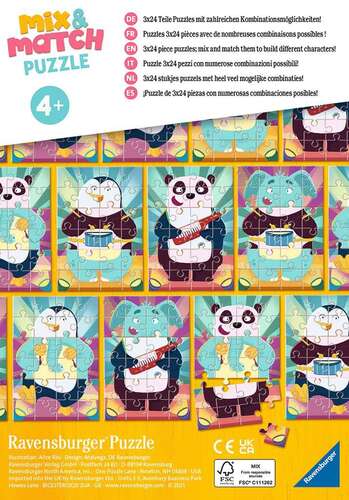 Ravensburger Puzzle 3 x 24pc - Animal Rock!