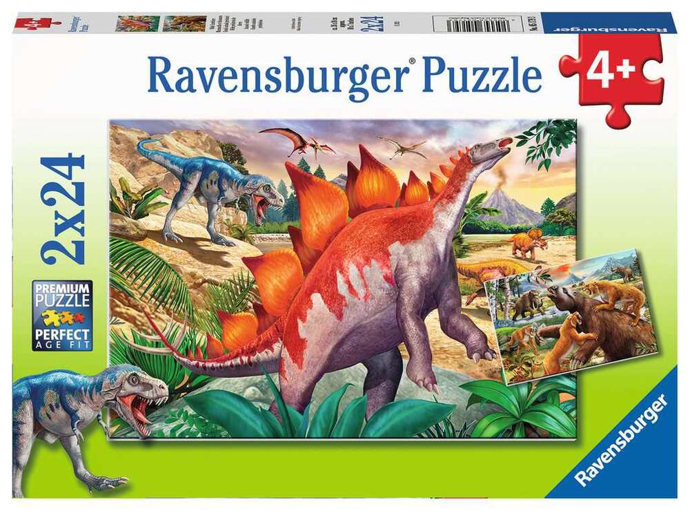 Ravensburger Puzzle 2 x 24pc - Jurassic Wildlife