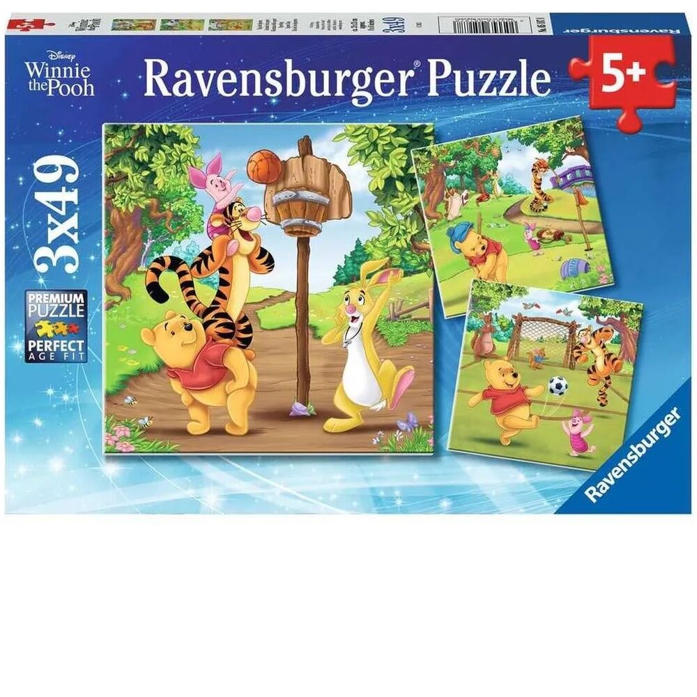 Ravensburger Puzzle 3 x 49pc - Disney Winnie the Pooh - Sports Day