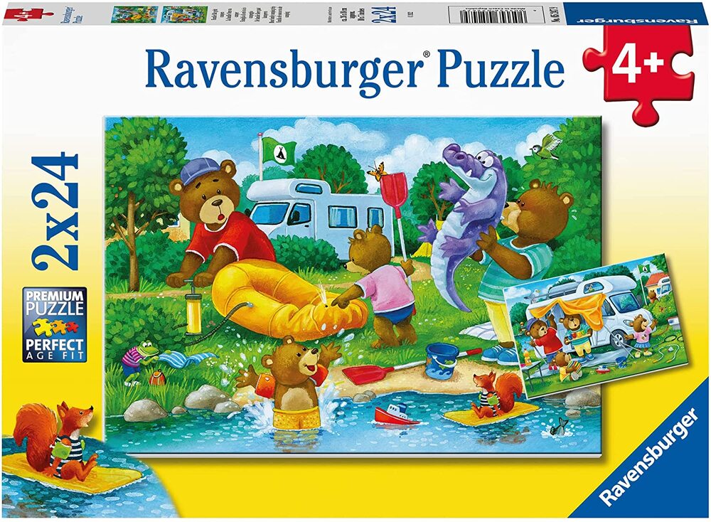 Ravensburger Puzzle 2 x 24pc - Bear Family Camping Trip